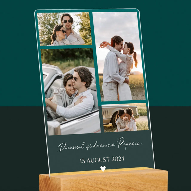 Colaj De Fotografii: Dl. Și Dna - Imprimare Pe Sticlă Acrilică (Verticală)