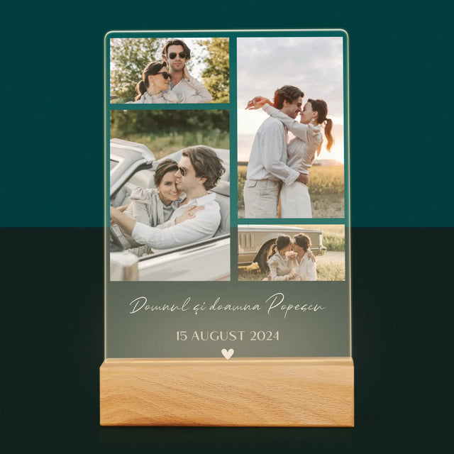 Colaj De Fotografii: Dl. Și Dna - Imprimare Pe Sticlă Acrilică (Verticală)