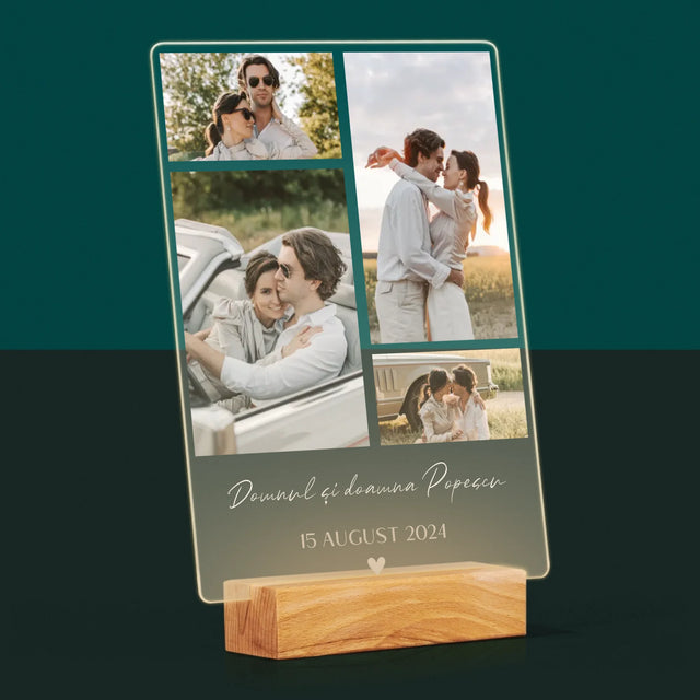 Colaj De Fotografii: Dl. Și Dna - Imprimare Pe Sticlă Acrilică (Verticală)