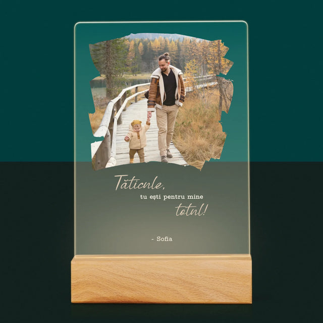 Fotografie Si Semnătură: Un Laur Pentru Tata - Imprimare Pe Sticlă Acrilică (Verticală)