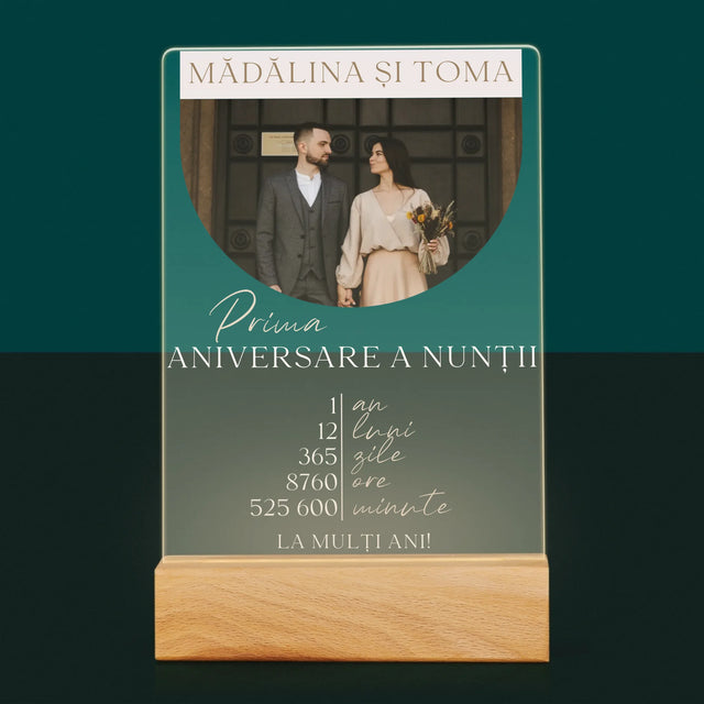 Fotografie Si Semnătură: Prima Aniversare A Nunții - Imprimare Pe Sticlă Acrilică (Verticală)