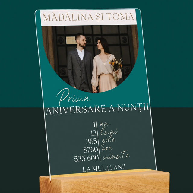 Fotografie Si Semnătură: Prima Aniversare A Nunții - Imprimare Pe Sticlă Acrilică (Verticală)