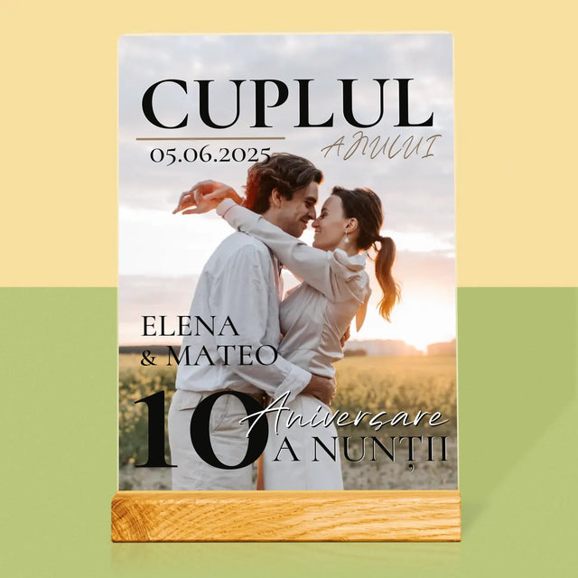 Copertă Derevistă: Cuplul Anului - Imprimare Pe Sticlă Acrilică (Verticală)