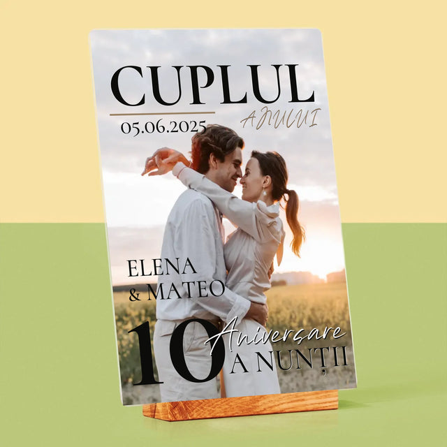 Copertă Derevistă: Cuplul Anului - Imprimare Pe Sticlă Acrilică (Verticală)