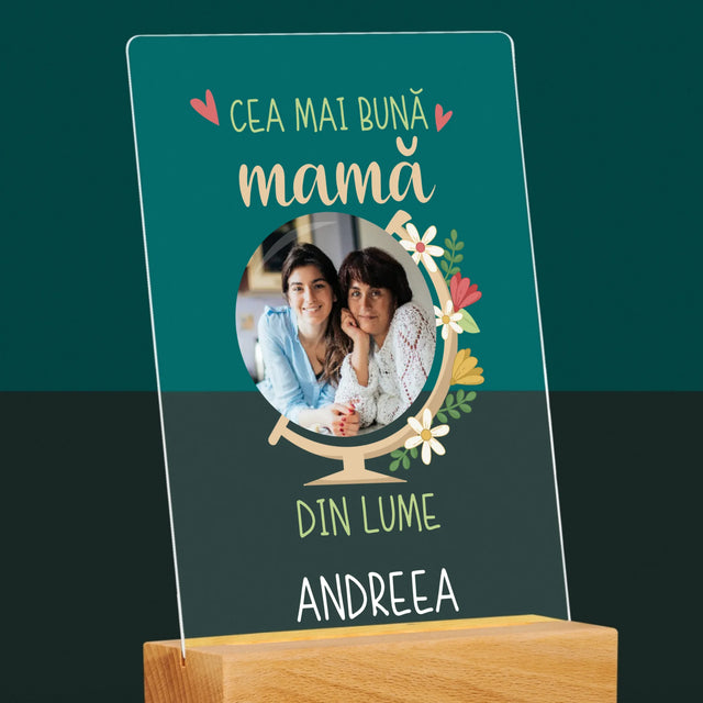 Fotografie Si Semnătură: Cea Mai Bună Mamă Lumea - Imprimare Pe Sticlă Acrilică (Verticală)