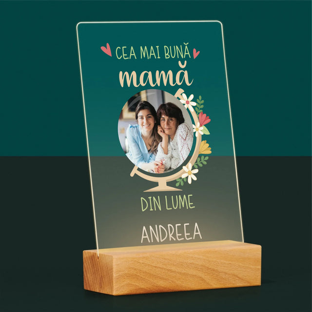 Fotografie Si Semnătură: Cea Mai Bună Mamă Lumea - Imprimare Pe Sticlă Acrilică (Verticală)
