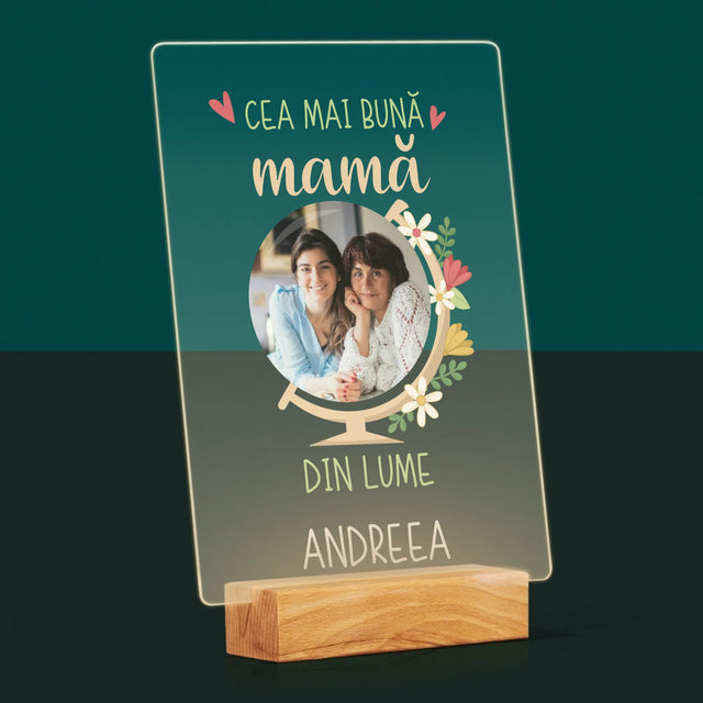 Fotografie Si Semnătură: Cea Mai Bună Mamă Lumea - Imprimare Pe Sticlă Acrilică (Verticală)