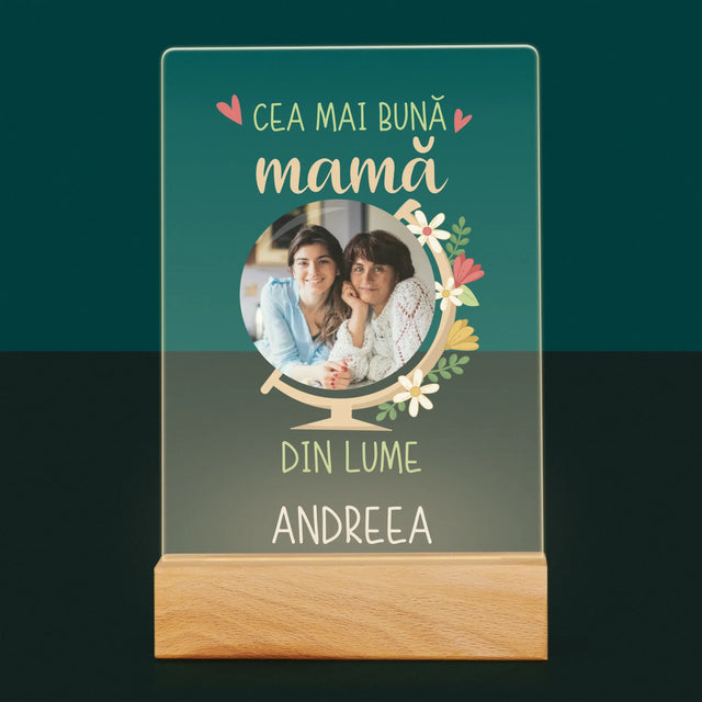 Fotografie Si Semnătură: Cea Mai Bună Mamă Lumea - Imprimare Pe Sticlă Acrilică (Verticală)