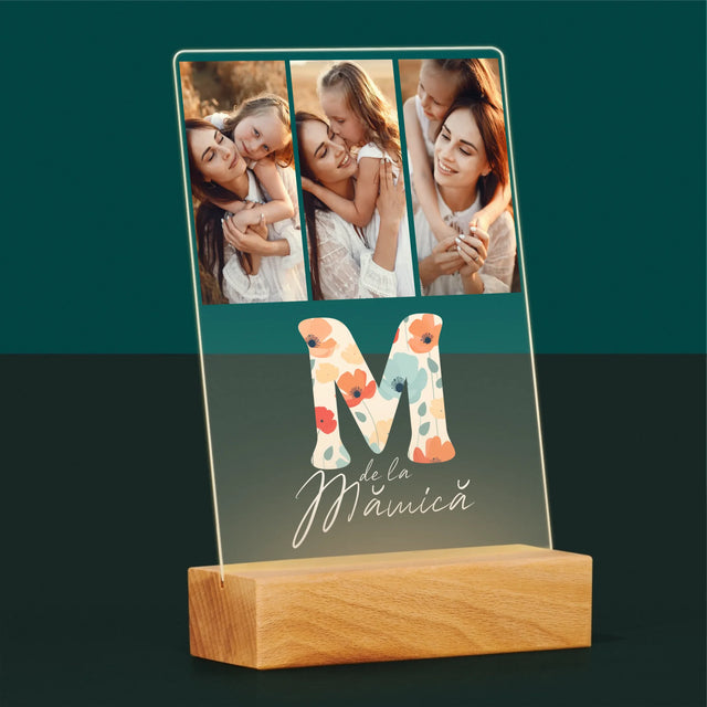 Colaj De Fotografii: M De La Mămică - Imprimare Pe Sticlă Acrilică (Verticală)