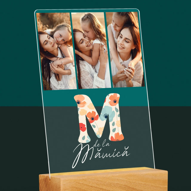 Colaj De Fotografii: M De La Mămică - Imprimare Pe Sticlă Acrilică (Verticală)