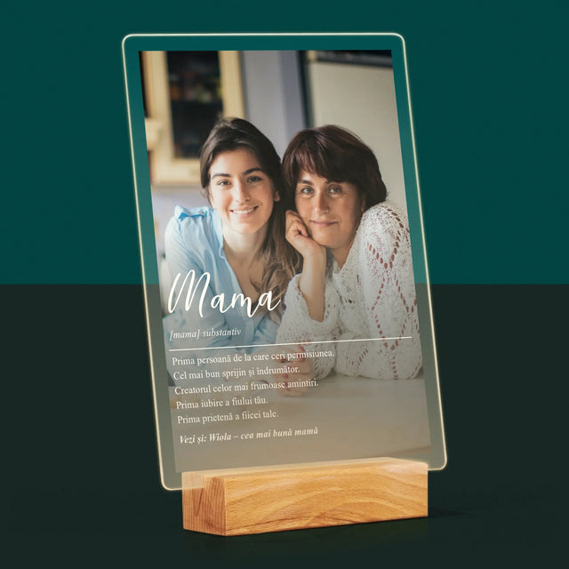 Fotografie Si Semnătură: Definiția Mamei - Imprimare Pe Sticlă Acrilică (Verticală)