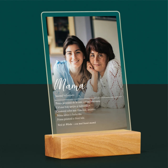 Fotografie Si Semnătură: Definiția Mamei - Imprimare Pe Sticlă Acrilică (Verticală)