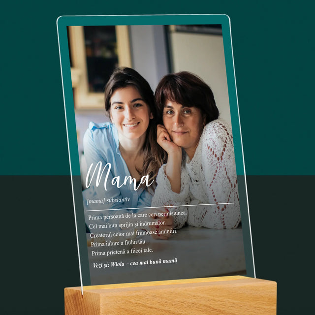 Fotografie Si Semnătură: Definiția Mamei - Imprimare Pe Sticlă Acrilică (Verticală)