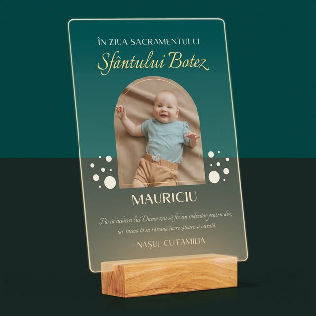 Fotografie Si Semnătură: Taina Sfântului Botez - Imprimare Pe Sticlă Acrilică (Verticală)