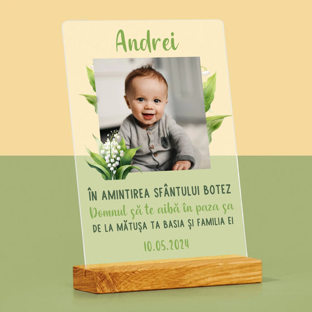 Fotografie Si Semnătură: În Amintirea Sfântului Botez Lăcrămioare - Imprimare Pe Sticlă Acrilică (Verticală)