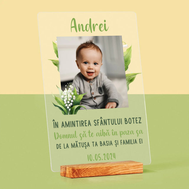 Fotografie Si Semnătură: În Amintirea Sfântului Botez Lăcrămioare - Imprimare Pe Sticlă Acrilică (Verticală)