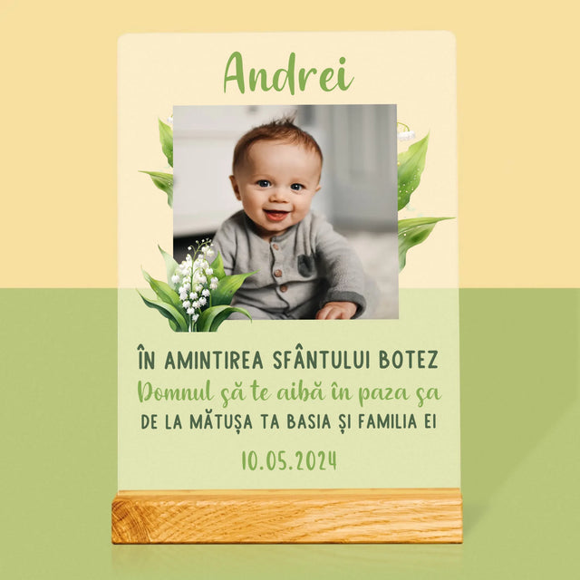 Fotografie Si Semnătură: În Amintirea Sfântului Botez Lăcrămioare - Imprimare Pe Sticlă Acrilică (Verticală)