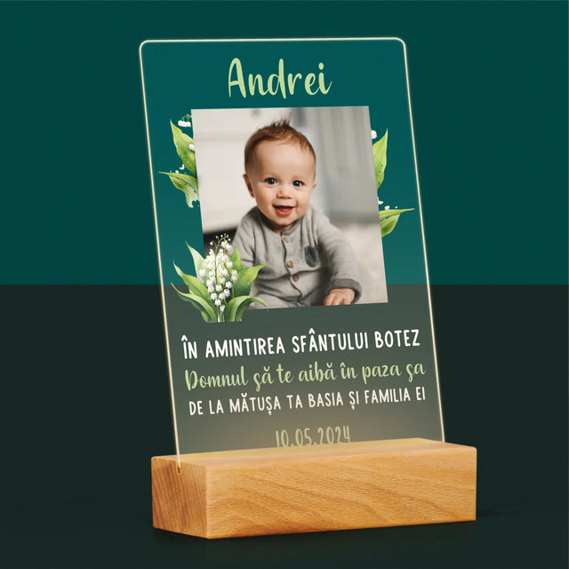 Fotografie Si Semnătură: În Amintirea Sfântului Botez Lăcrămioare - Imprimare Pe Sticlă Acrilică (Verticală)