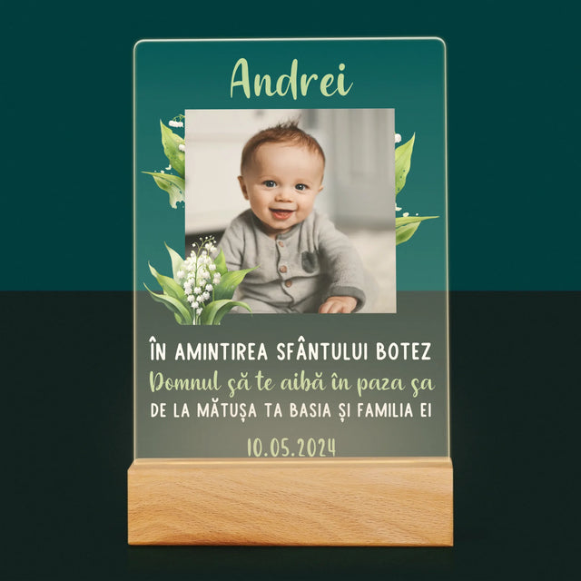 Fotografie Si Semnătură: În Amintirea Sfântului Botez Lăcrămioare - Imprimare Pe Sticlă Acrilică (Verticală)