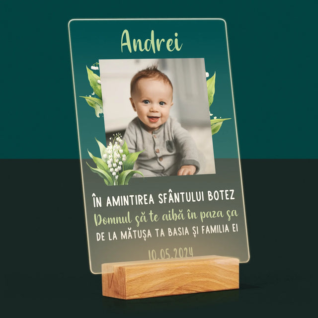 Fotografie Si Semnătură: În Amintirea Sfântului Botez Lăcrămioare - Imprimare Pe Sticlă Acrilică (Verticală)