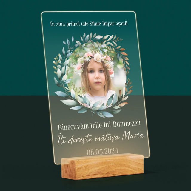 Fotografie Si Semnătură: În Ziua Primei Sfinte Împărtășanii - Imprimare Pe Sticlă Acrilică (Verticală)