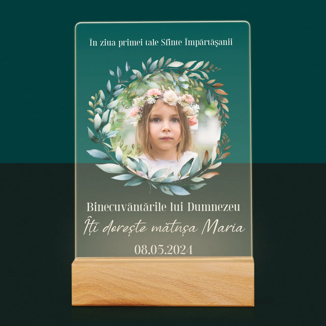Fotografie Si Semnătură: În Ziua Primei Sfinte Împărtășanii - Imprimare Pe Sticlă Acrilică (Verticală)