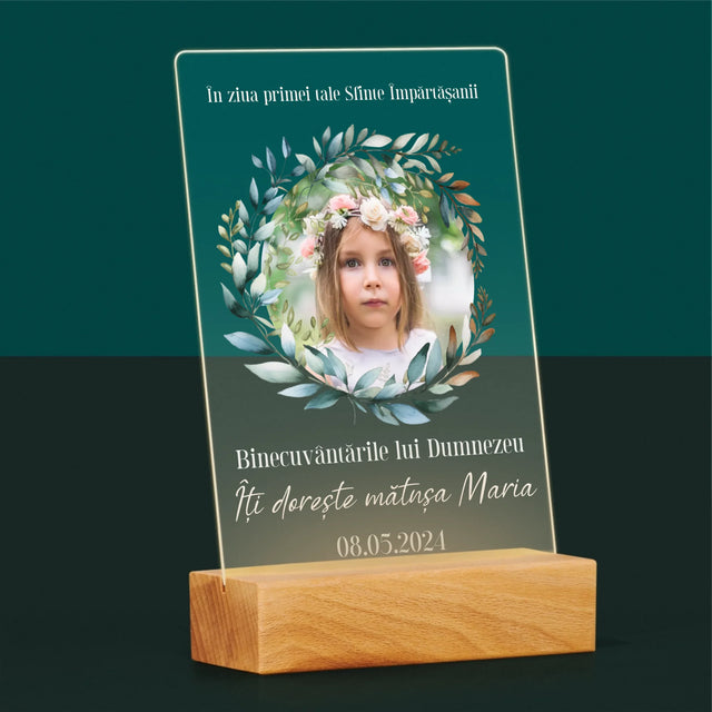 Fotografie Si Semnătură: În Ziua Primei Sfinte Împărtășanii - Imprimare Pe Sticlă Acrilică (Verticală)