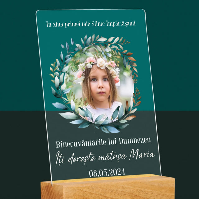 Fotografie Si Semnătură: În Ziua Primei Sfinte Împărtășanii - Imprimare Pe Sticlă Acrilică (Verticală)