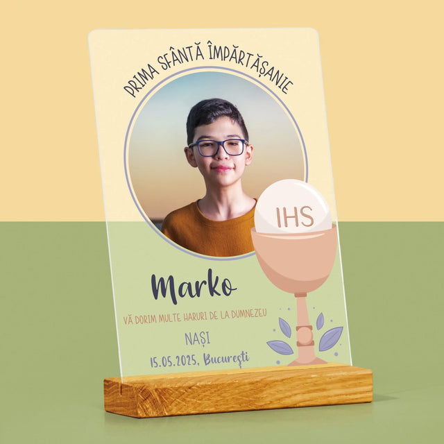 Fotografie Si Semnătură: Prima Sfântă Împărtășanie - Imprimare Pe Sticlă Acrilică (Verticală)