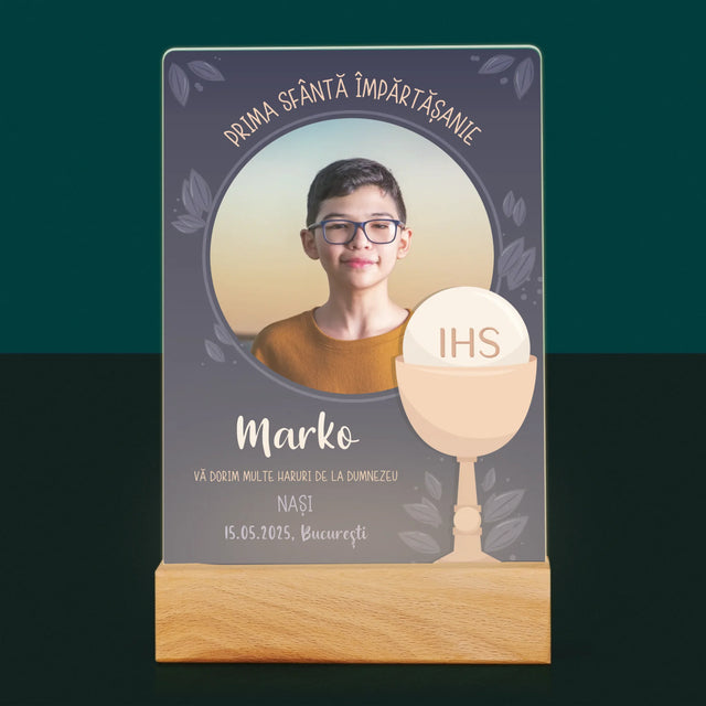 Fotografie Si Semnătură: Prima Sfântă Împărtășanie - Imprimare Pe Sticlă Acrilică (Verticală)