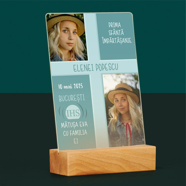 Colaj De Fotografii: Prima Sfântă Împărtășanie - Imprimare Pe Sticlă Acrilică (Verticală)