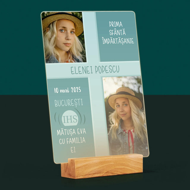 Colaj De Fotografii: Prima Sfântă Împărtășanie - Imprimare Pe Sticlă Acrilică (Verticală)