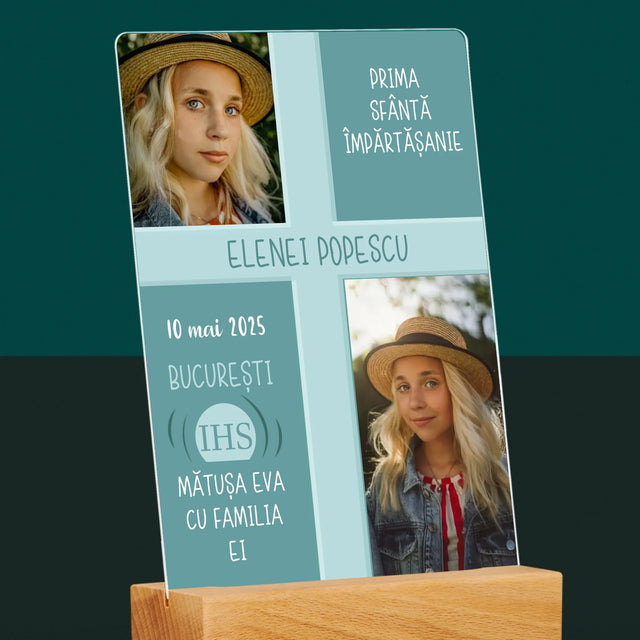 Colaj De Fotografii: Prima Sfântă Împărtășanie - Imprimare Pe Sticlă Acrilică (Verticală)