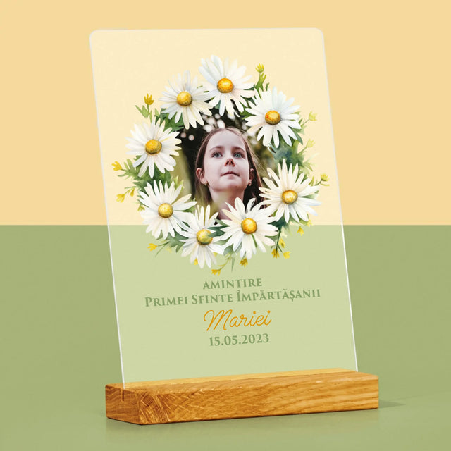 Fotografie Si Semnătură: Margaretele Amintire De La Sfânta Împărtășanie - Imprimare Pe Sticlă Acrilică (Verticală)