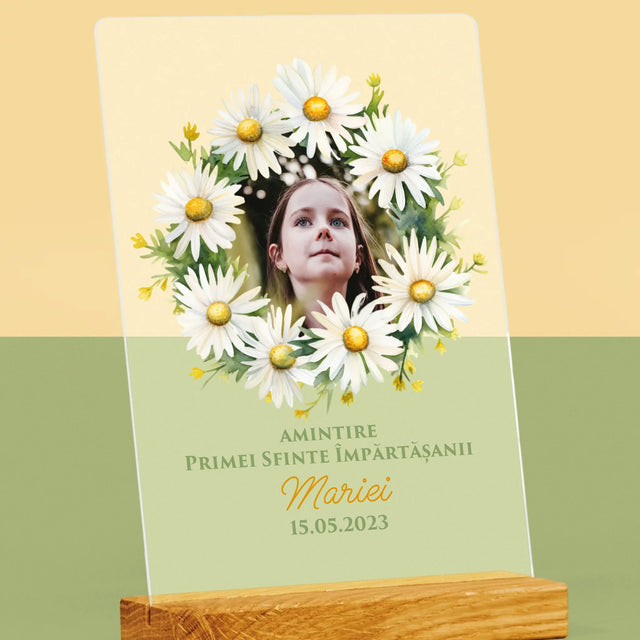 Fotografie Si Semnătură: Margaretele Amintire De La Sfânta Împărtășanie - Imprimare Pe Sticlă Acrilică (Verticală)