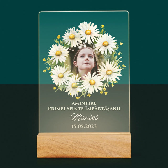 Fotografie Si Semnătură: Margaretele Amintire De La Sfânta Împărtășanie - Imprimare Pe Sticlă Acrilică (Verticală)