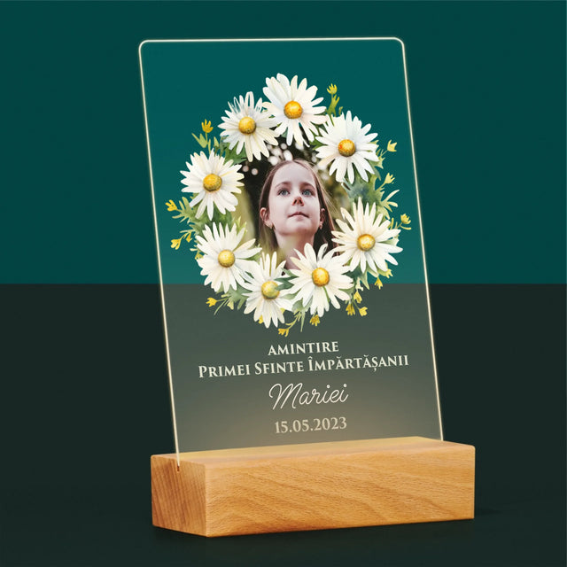 Fotografie Si Semnătură: Margaretele Amintire De La Sfânta Împărtășanie - Imprimare Pe Sticlă Acrilică (Verticală)