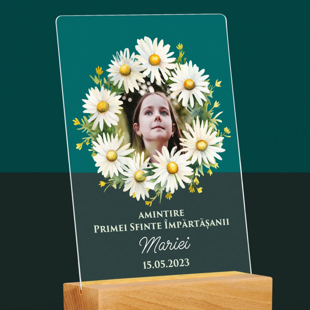 Fotografie Si Semnătură: Margaretele Amintire De La Sfânta Împărtășanie - Imprimare Pe Sticlă Acrilică (Verticală)
