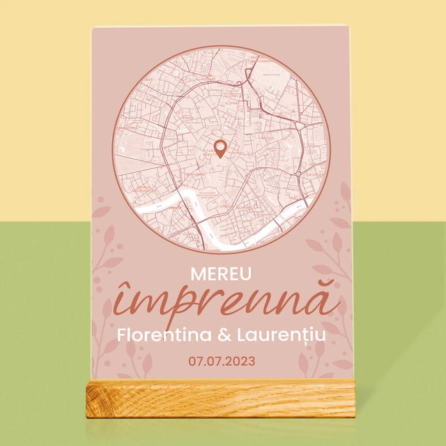 Harta Oraș: Harta Orașului: Unde A Început Totul - Imprimare Pe Sticlă Acrilică (Verticală)