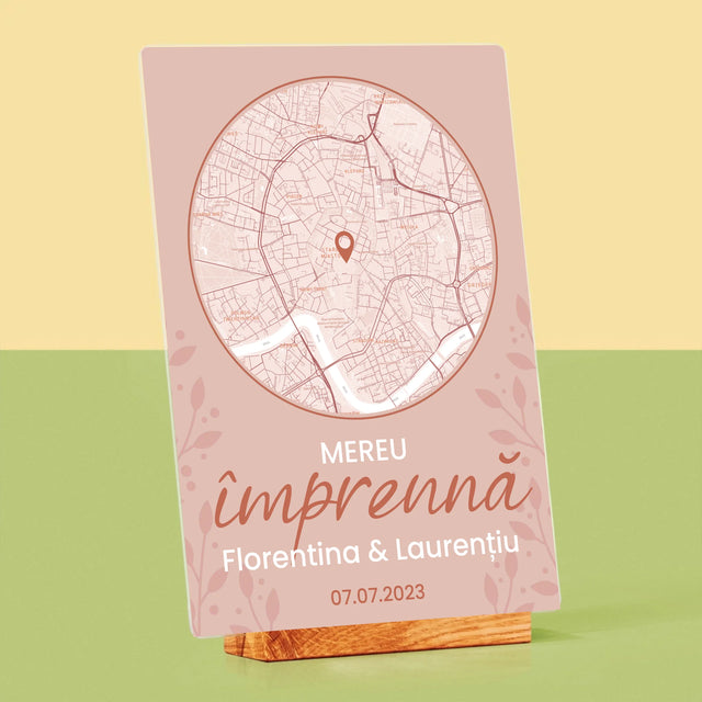 Harta Oraș: Harta Orașului: Unde A Început Totul - Imprimare Pe Sticlă Acrilică (Verticală)