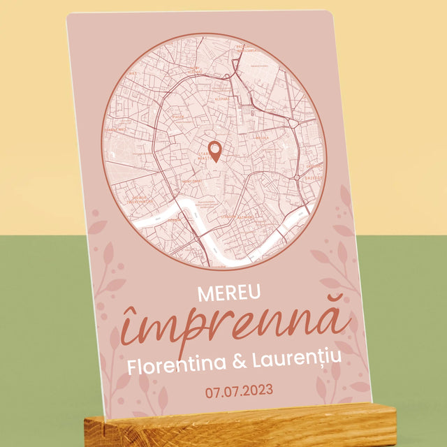 Harta Oraș: Harta Orașului: Unde A Început Totul - Imprimare Pe Sticlă Acrilică (Verticală)