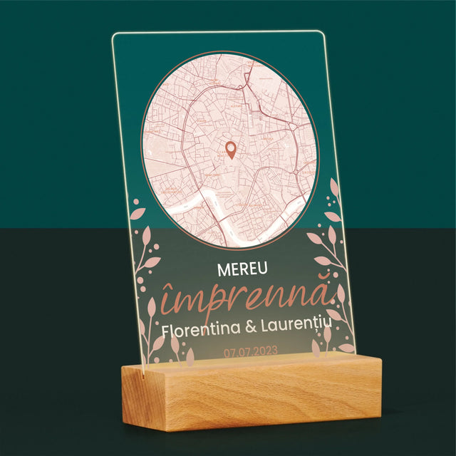 Harta Oraș: Harta Orașului: Unde A Început Totul - Imprimare Pe Sticlă Acrilică (Verticală)