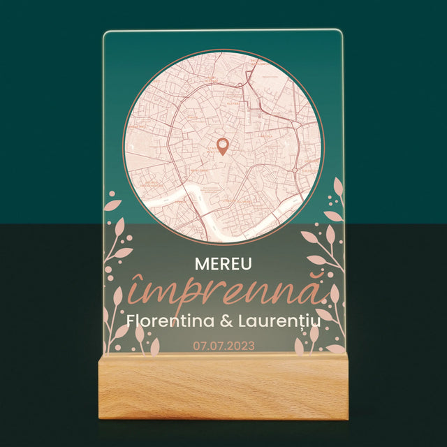 Harta Oraș: Harta Orașului: Unde A Început Totul - Imprimare Pe Sticlă Acrilică (Verticală)