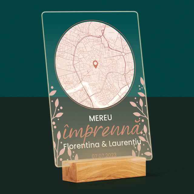 Harta Oraș: Harta Orașului: Unde A Început Totul - Imprimare Pe Sticlă Acrilică (Verticală)