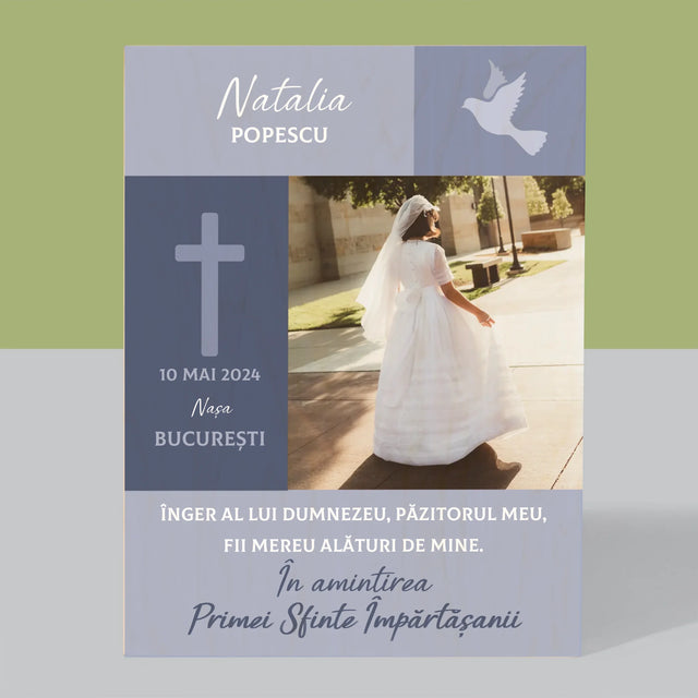 Fotografie Si Semnătură: Îngerul Lui Dumnezeu Comuniune - Imprimare Pe Lemn ( Verticală)