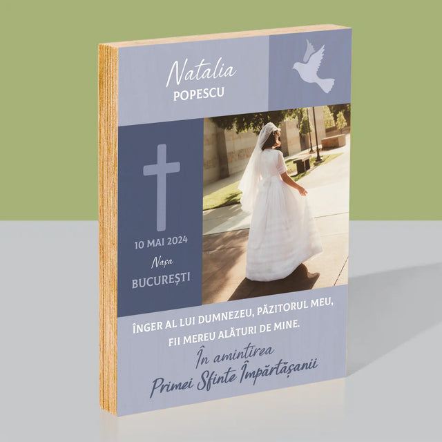 Fotografie Si Semnătură: Îngerul Lui Dumnezeu Comuniune - Imprimare Pe Lemn ( Verticală)