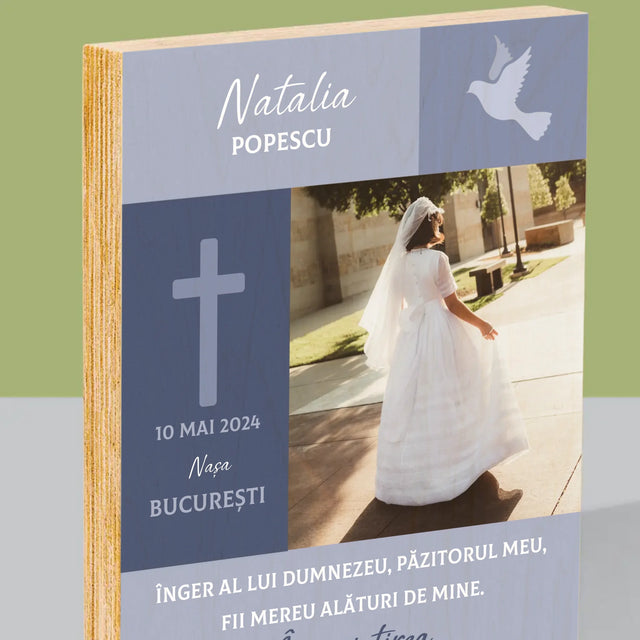 Fotografie Si Semnătură: Îngerul Lui Dumnezeu Comuniune - Imprimare Pe Lemn ( Verticală)