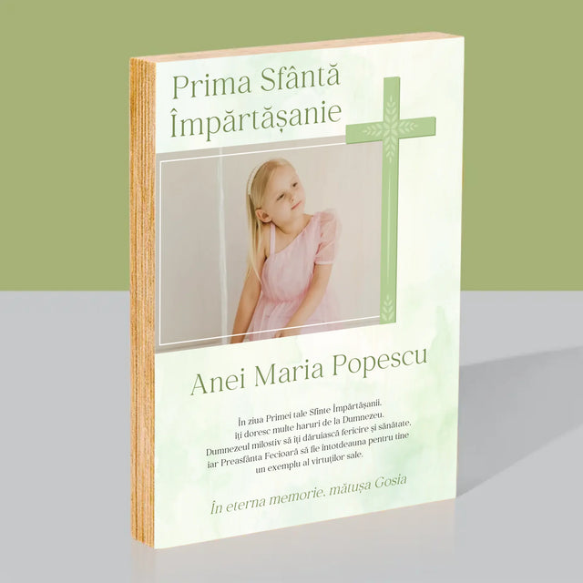 Fotografie Si Semnătură: Împărtășanie Fotografia Crucii - Imprimare Pe Lemn ( Verticală)