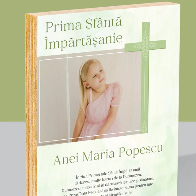 Fotografie Si Semnătură: Împărtășanie Fotografia Crucii - Imprimare Pe Lemn ( Verticală)