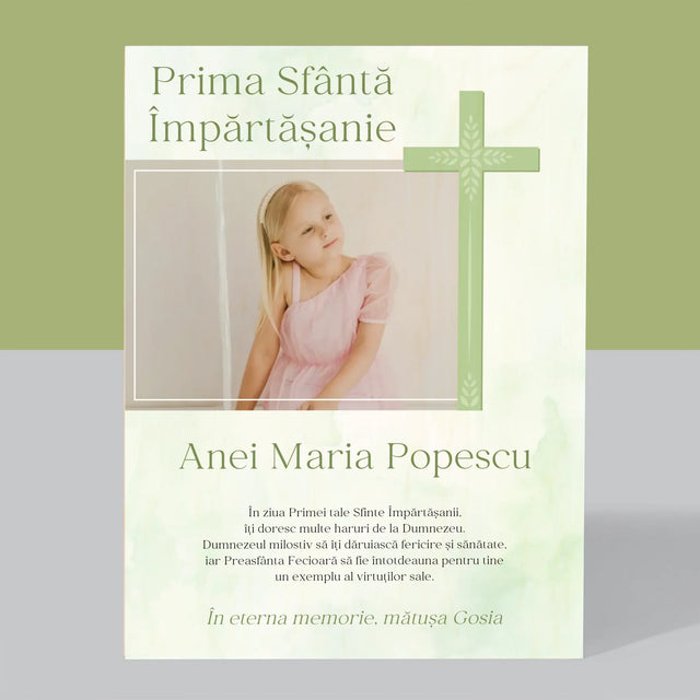 Fotografie Si Semnătură: Împărtășanie Fotografia Crucii - Imprimare Pe Lemn ( Verticală)